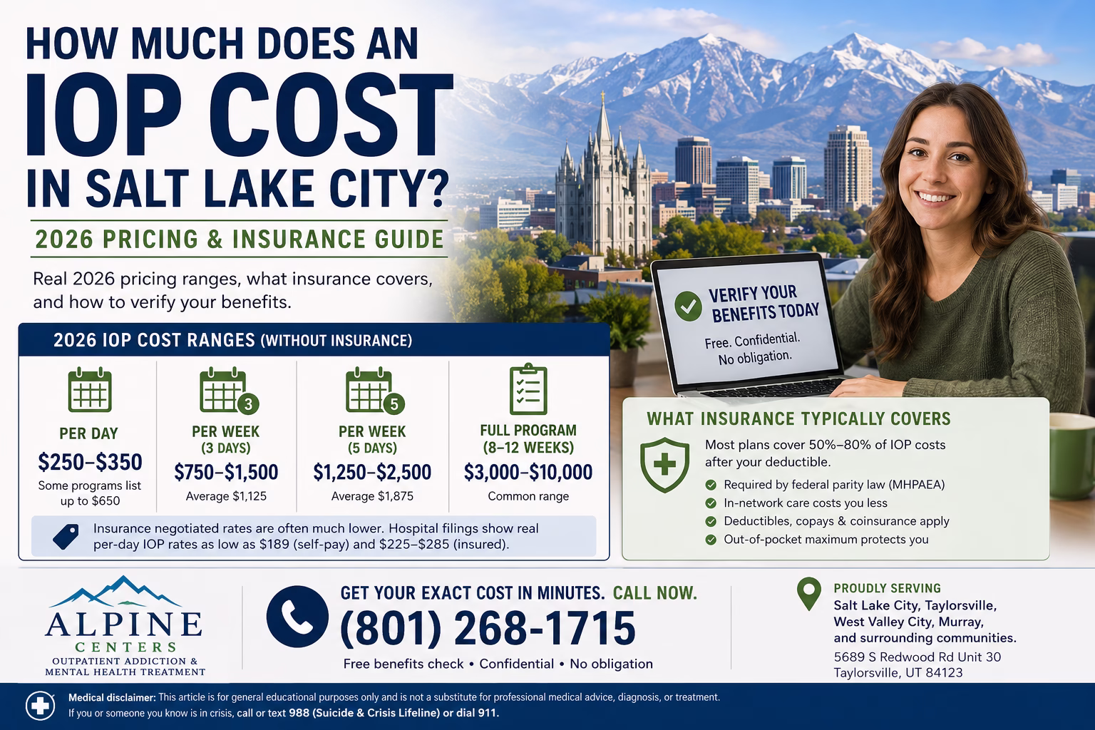 How much does an IOP cost in Salt Lake City